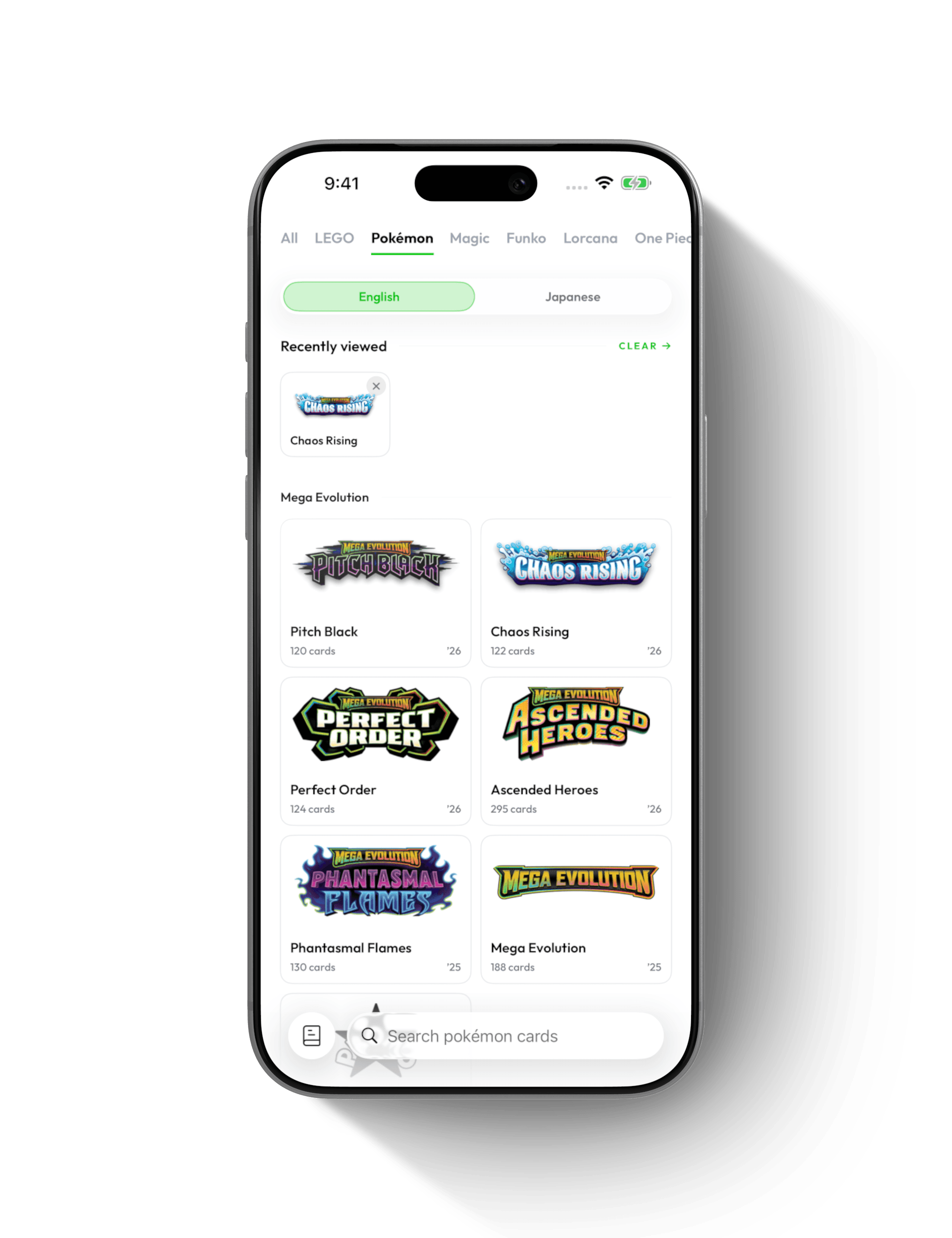 Pokémon expansions organized by set in the Brickify catalogue