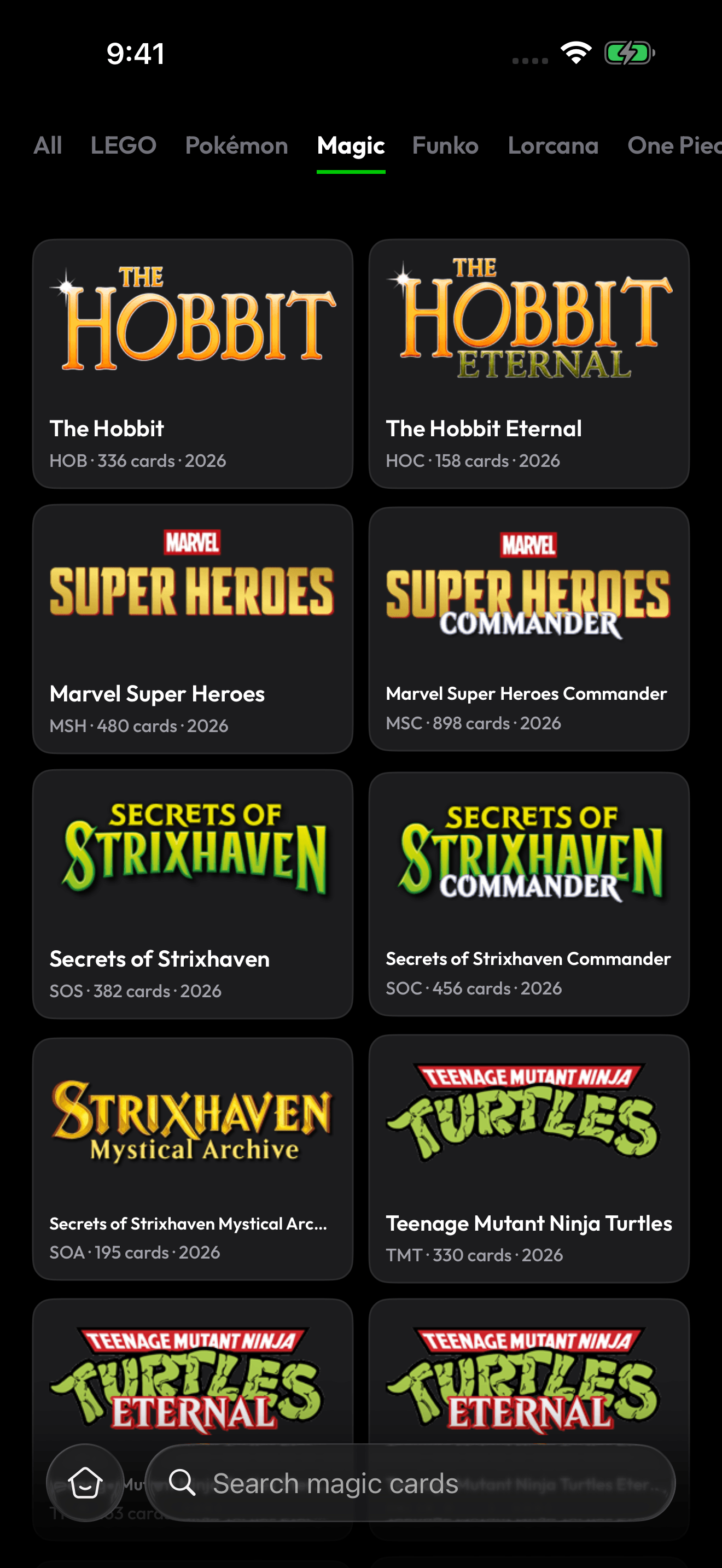 Magic: The Gathering sets in the Brickify catalogue